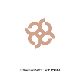 Plantilla de diseño de logotipo de floral de círculo abstracto