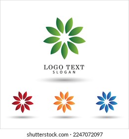 Abstract Circle Floral and Narutal Logo. Icon and Symbol Vector Template.