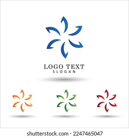 Resumen del logotipo de floral circular y narutal. Plantilla de vectores de iconos y símbolos.