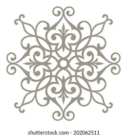 Abstract circle floral ornamental decor. Mandala. Vector Illustration.