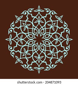 Abstract circle floral ornamental decor. Mandala. Vector Illustration.