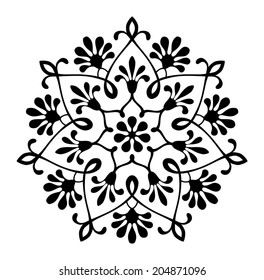 Abstract circle floral ornamental decor. Mandala. Vector Illustration.