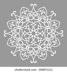 Abstract circle floral ornamental decor. Mandala. Vector Illustration.