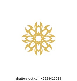 Imagen vectorial del logotipo decorativo de flor de círculo abstracto
