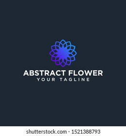 Abstract Circle Flower Logo Design Template