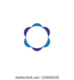 abstract circle flower logo design 