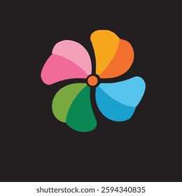 Abstract Circle Flower logo design