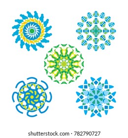 Abstract Circle Flower Ornament Sun Round