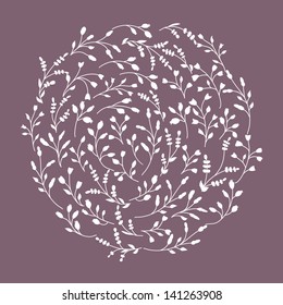 Abstract circle with flowers 
