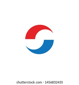 abstract circle forming letter S logo icon ventor template