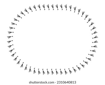 abstract circle frame, black and white geometric pattern, ornament, vector decorative element