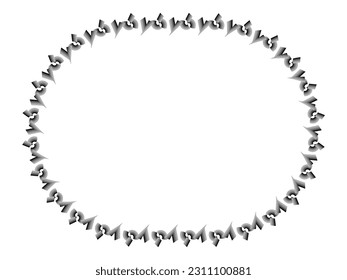 abstract circle frame, black and white geometric pattern, vector design decorative element