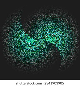 Abstract circle frame halftone dots logo emblem design element. Halftone effect template for your design. Vector illustration.