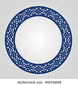 Abstract circle frame with swirls, vector ornament, vintage.