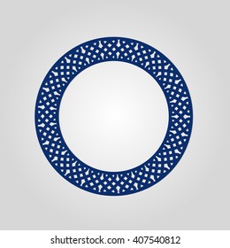 Abstract circle frame with swirls, vector ornament, vintage. May be used for lasercutting.