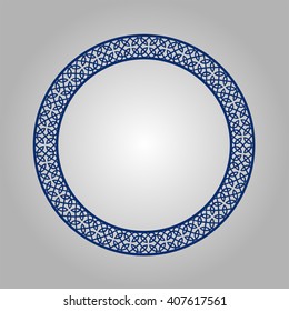 Abstract circle frame with swirls, vector ornament, vintage . May be used for lasercutting.