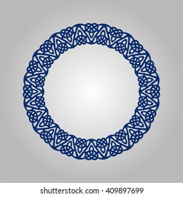 Abstract circle frame with swirls, vector ornament, vintage. 