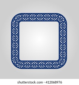Abstract circle frame with swirls, vector ornament. May be used for lasercutting.