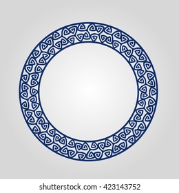 Abstract circle frame with swirls, vector ornament, vintage. May be used for lasercutting.