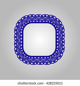 Abstract circle frame with swirls, vector ornament, vintage . May be used for lasercutting. 