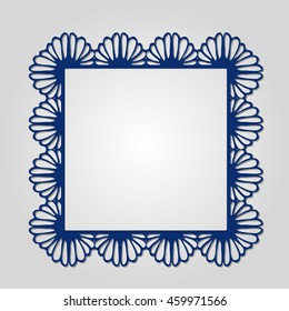 Abstract circle frame with swirls, vector ornament, vintage frame.