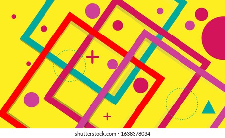 Abstract circle full color geometric pattern design and background. Use for modern design. eps 10 vector