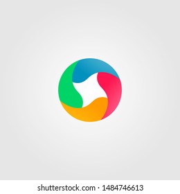 abstract circle full color logo vector symbol illustration