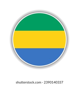 Abstract Circle Gabon Flag Icon