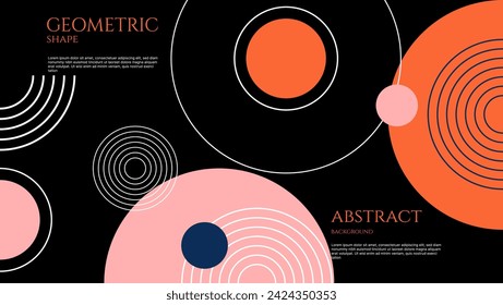 fondo geométrico abstracto del círculo con el color vintage. ilustración vectorial