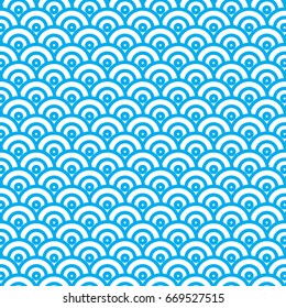 Abstract circle geometric background. Wave pattern Japanese style texture.