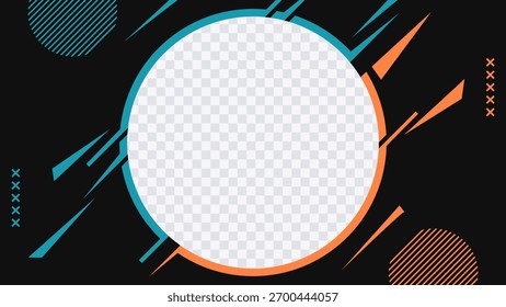 Abstract Circle Geometric Border on Black Background Projeto moderno dinâmico. Ilustração de vetor