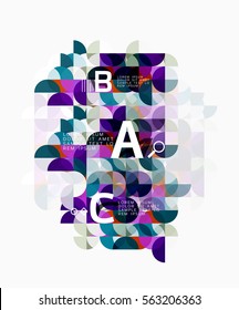 Abstract circle geometric composition isolated on white. Vector template background for workflow layout, diagram, number options or web design