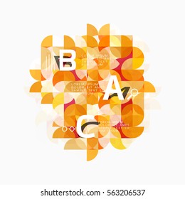 Abstrakte kreisförmige geometrische Zusammensetzung einzeln auf Weiß. Vektorvorlagenhintergrund für das Workflowlayout, -diagramm, -nummeroptionen oder Webdesign