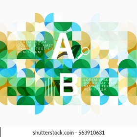 Abstract circle geometric composition isolated on white. Vector template background for workflow layout, diagram, number options or web design