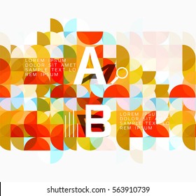 Abstract circle geometric composition isolated on white. Vector template background for workflow layout, diagram, number options or web design