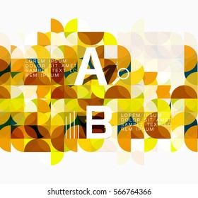 Abstract circle geometric composition isolated on white. Vector template background for workflow layout, diagram, number options or web design