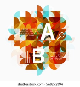 Abstract circle geometric composition isolated on white. Vector template background for workflow layout, diagram, number options or web design