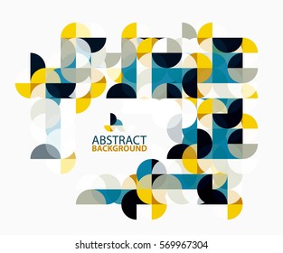 Abstract circle geometric composition isolated on white. Vector template background for workflow layout, diagram, number options or web design
