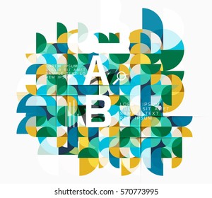 Abstract circle geometric composition isolated on white. Vector template background for workflow layout, diagram, number options or web design