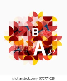 Abstract circle geometric composition isolated on white. Vector template background for workflow layout, diagram, number options or web design