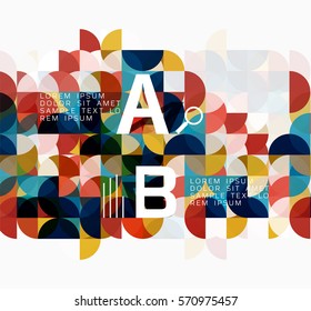 Abstract circle geometric composition isolated on white. Vector template background for workflow layout, diagram, number options or web design