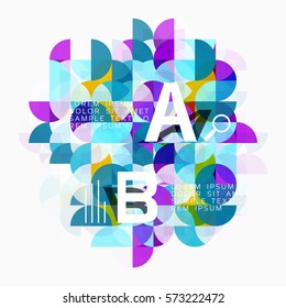 Abstract circle geometric composition isolated on white. Vector template background for workflow layout, diagram, number options or web design
