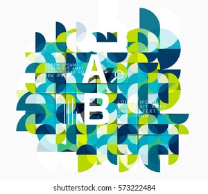 Abstract circle geometric composition isolated on white. Vector template background for workflow layout, diagram, number options or web design