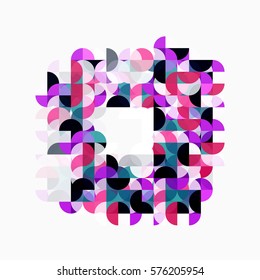 Abstract circle geometric composition isolated on white. Vector template background for workflow layout, diagram, number options or web design
