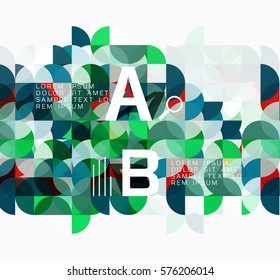 Abstract circle geometric composition isolated on white. Vector template background for workflow layout, diagram, number options or web design
