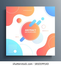 Resumen de formas geométricas de líquido geométrico y dinámico. Plantilla para carteles, banner promocional, volante y tarjeta de venta. Ilustración vectorial.