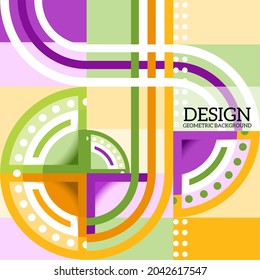 Abstract Circle Geometric Graphic Layout,Retro Style 