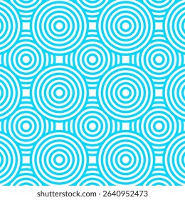 Abstract circle geometric pattern, blue circle line art. Linear graphic design. Repeating geometric background.