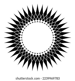 Abstract Circle Geometric Pattern for Decorative Round Frame. Vector Art.