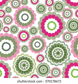 Abstract circle geometric pattern Floral ornamental seamless background